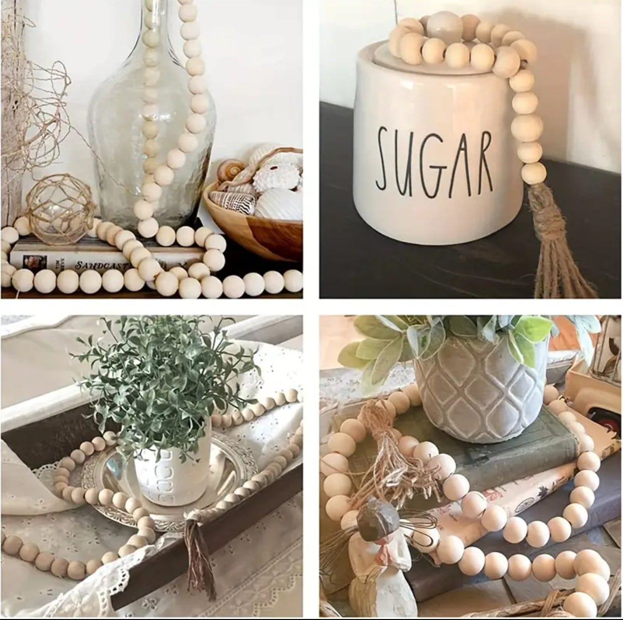 String of Decorative Wooden Beads