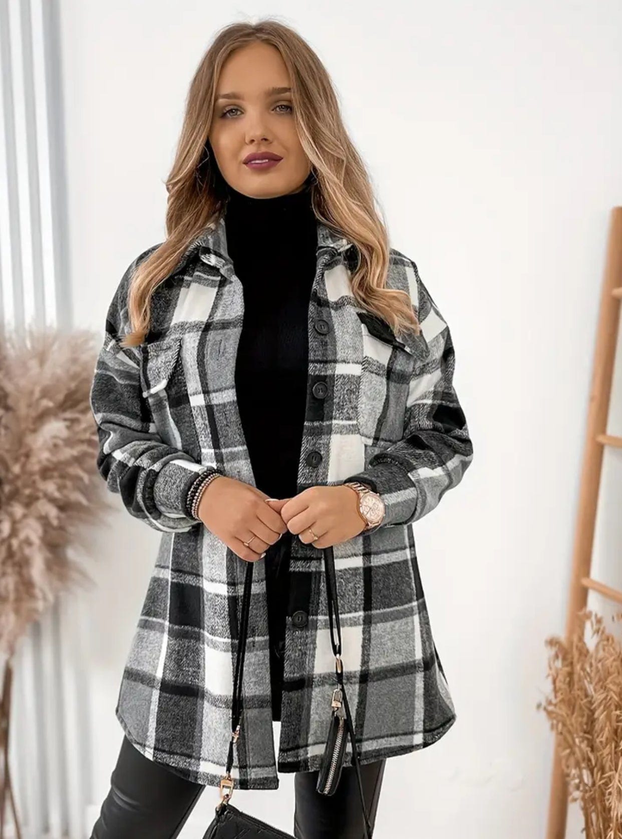 Plaid Print Shacket