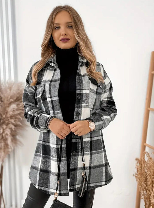 Plaid Print Shacket