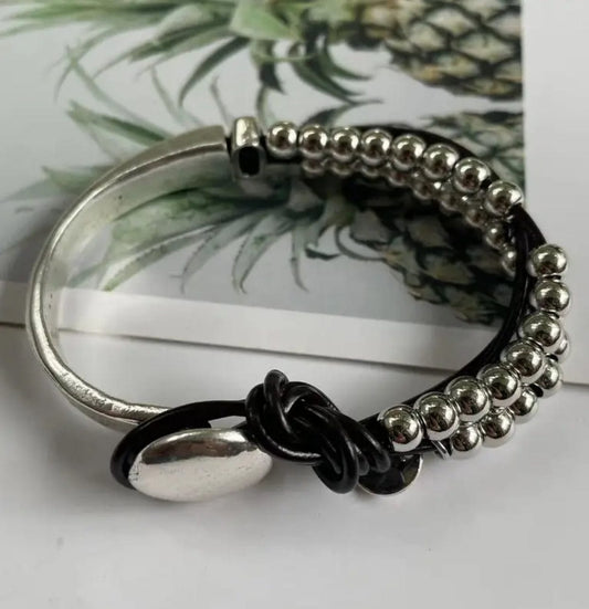 Double Layered Faux Leather Bracelet