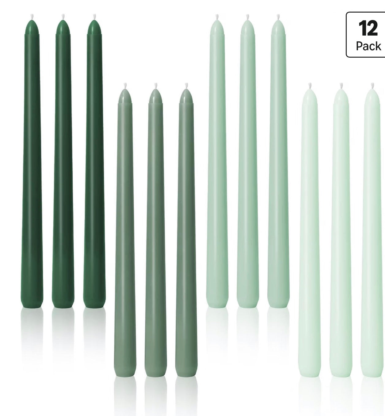 Taper Candles Greens and Blues