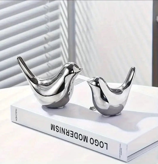 2-Piece Silver Birds Set
