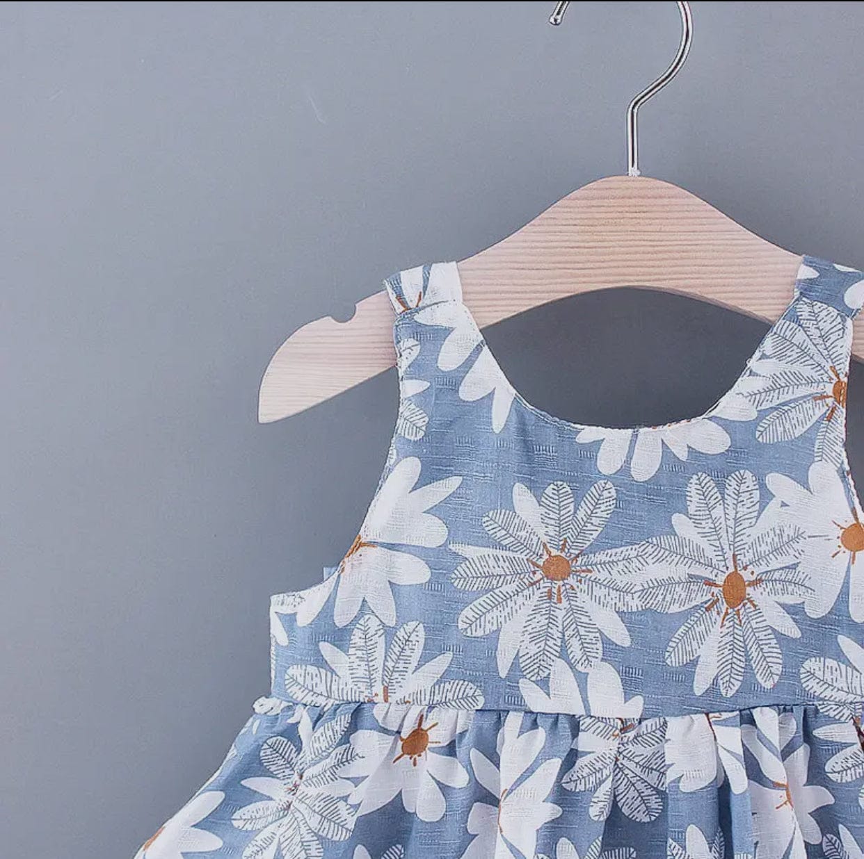 2pc Daisy Floral Tank Dress w/ Hat Set