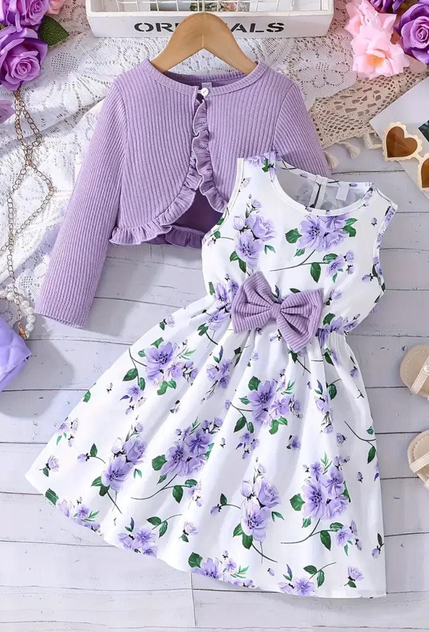 Lilac & White 2 PC dress