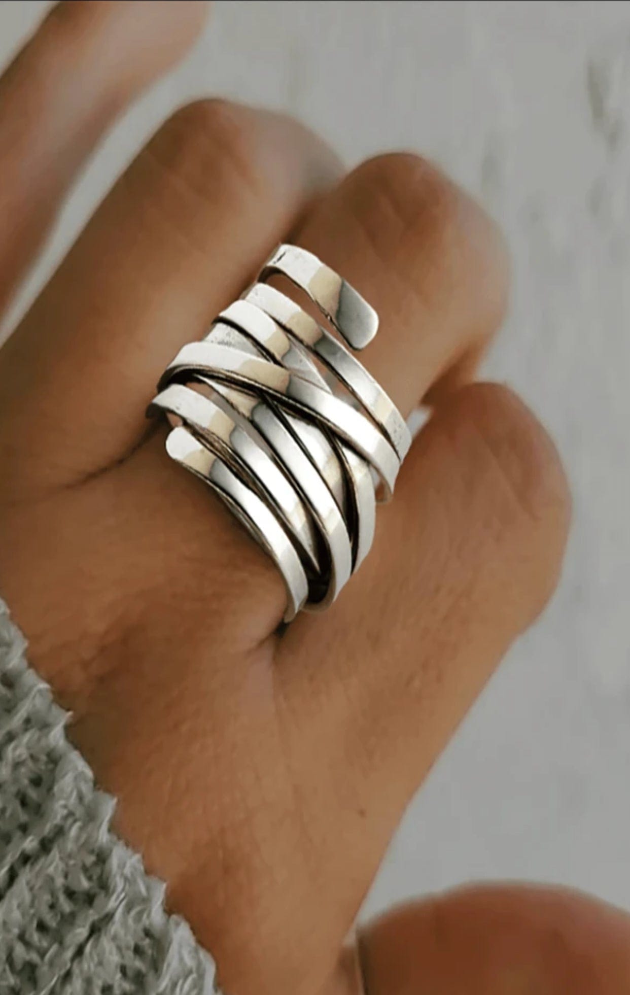 Twisted Iron Loop Ring