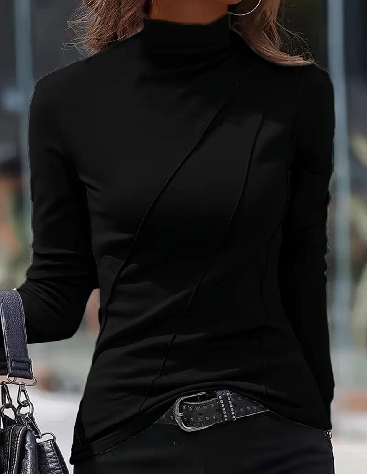Solid Slim Long Sleeve Turtleneck