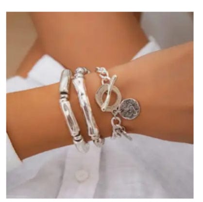 3pc Silvery Bracelet