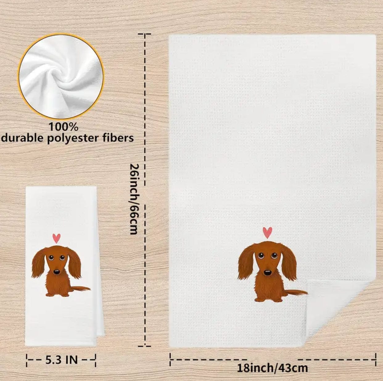 4pc Dachshund Kitchen Dish Towels