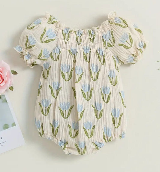 Infant Romper w/ Tulips