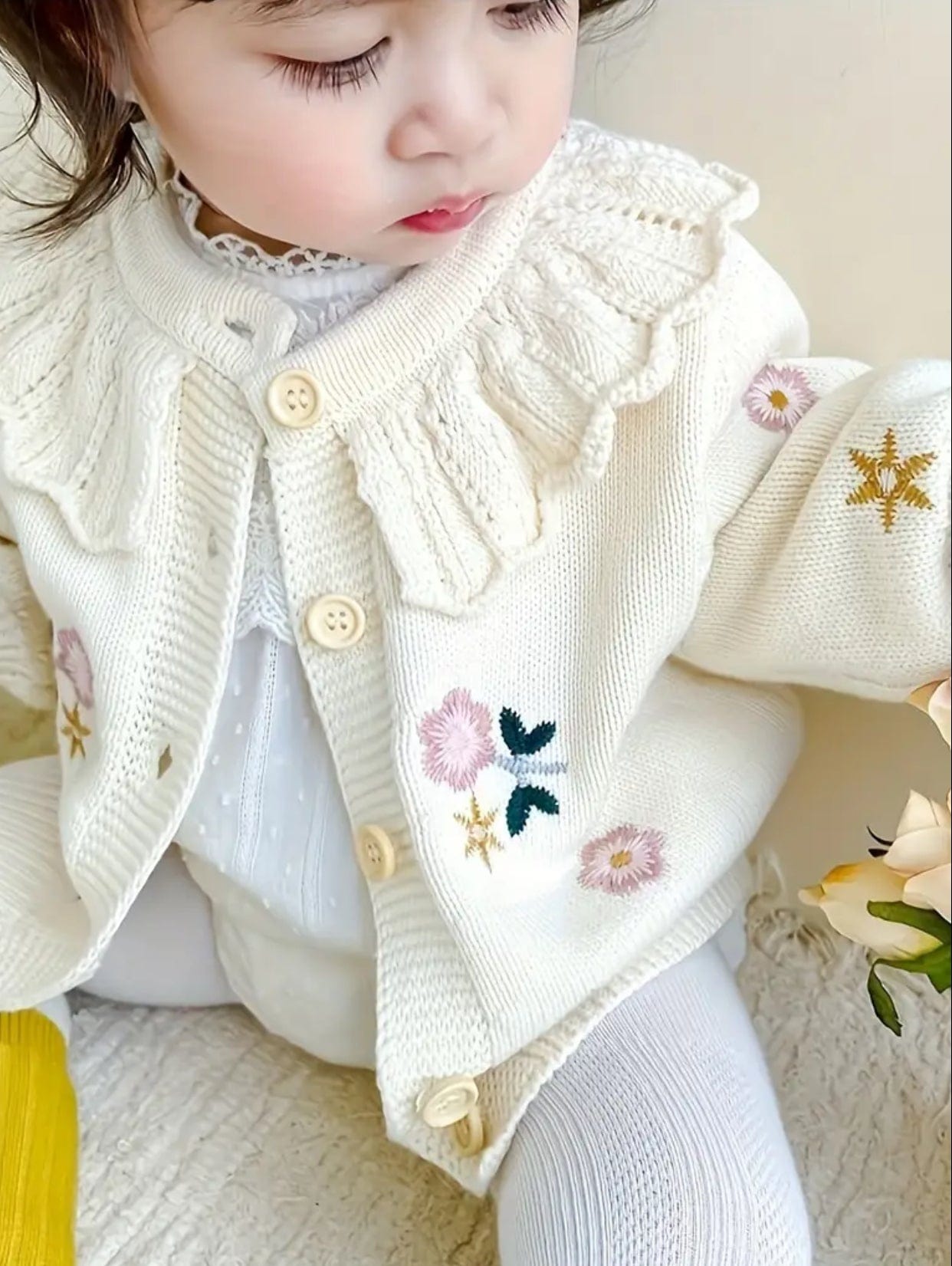 Floral Knit Cardigan for Baby Girls