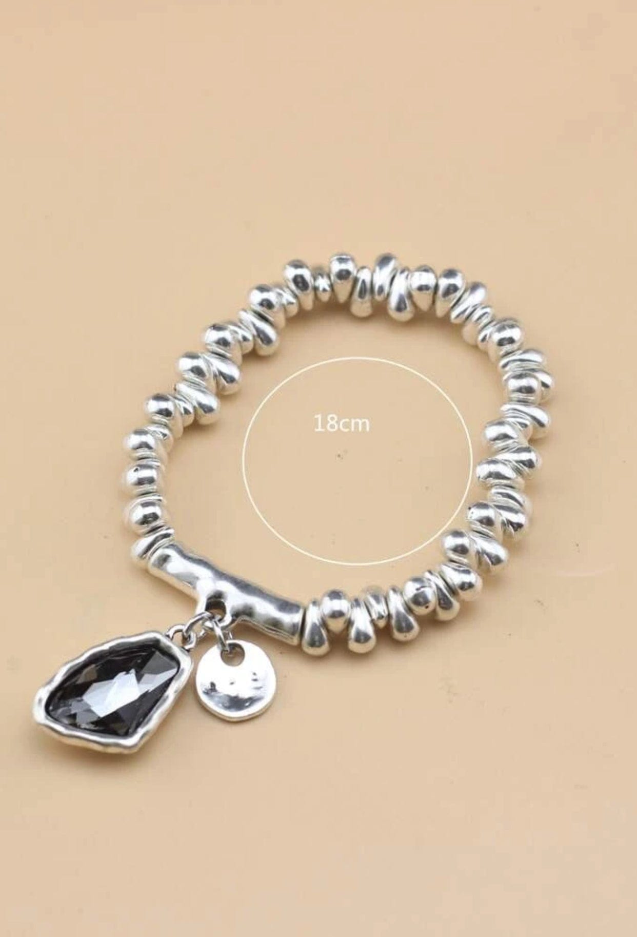 Beaded Bracelet w/ Grey Stone