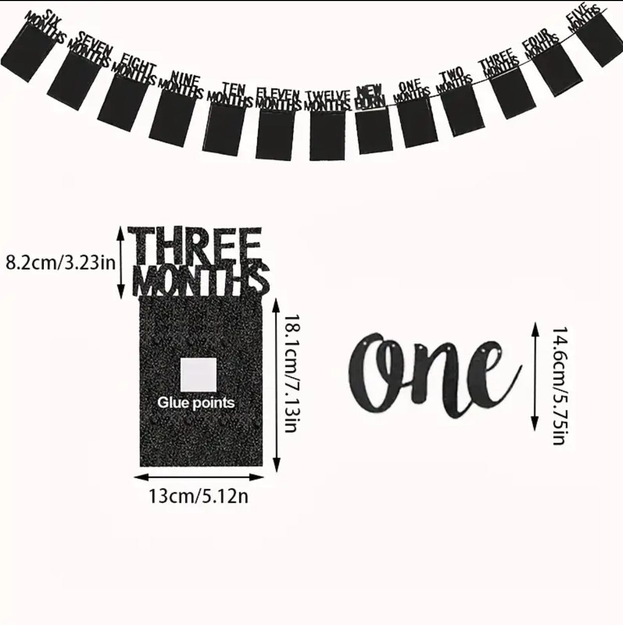 12 Month Photo Flag Set for 1st Birthday Pink
