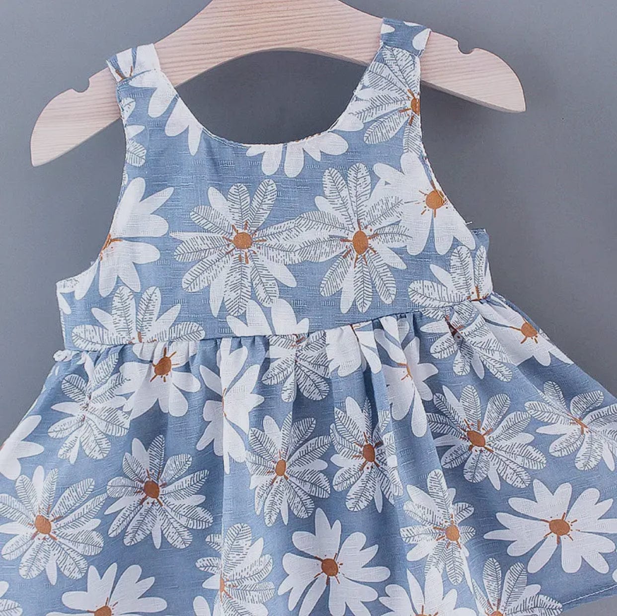2pc Daisy Floral Tank Dress w/ Hat Set