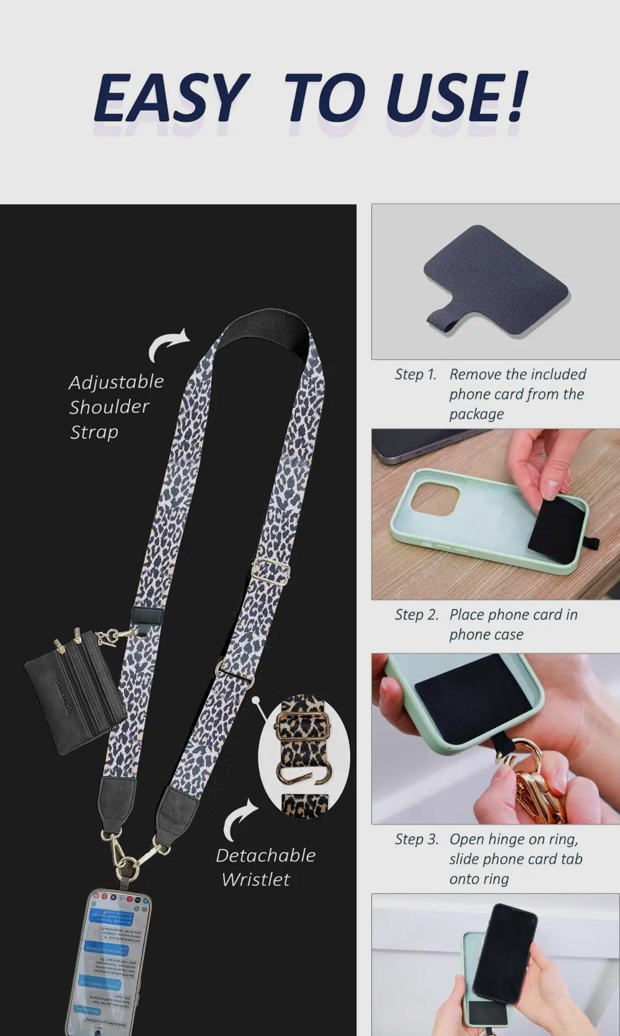Clip & Go Crossbody Strap w/ Zippered Pouch