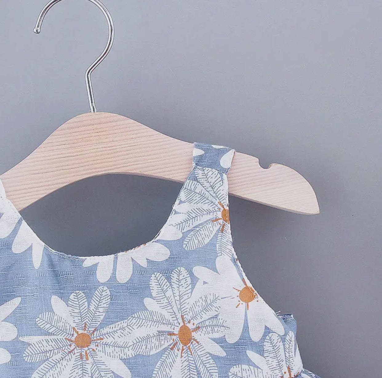 2pc Daisy Floral Tank Dress w/ Hat Set