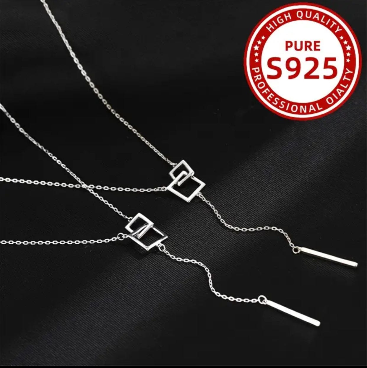 Sterling Silver Geometric Design Necklace