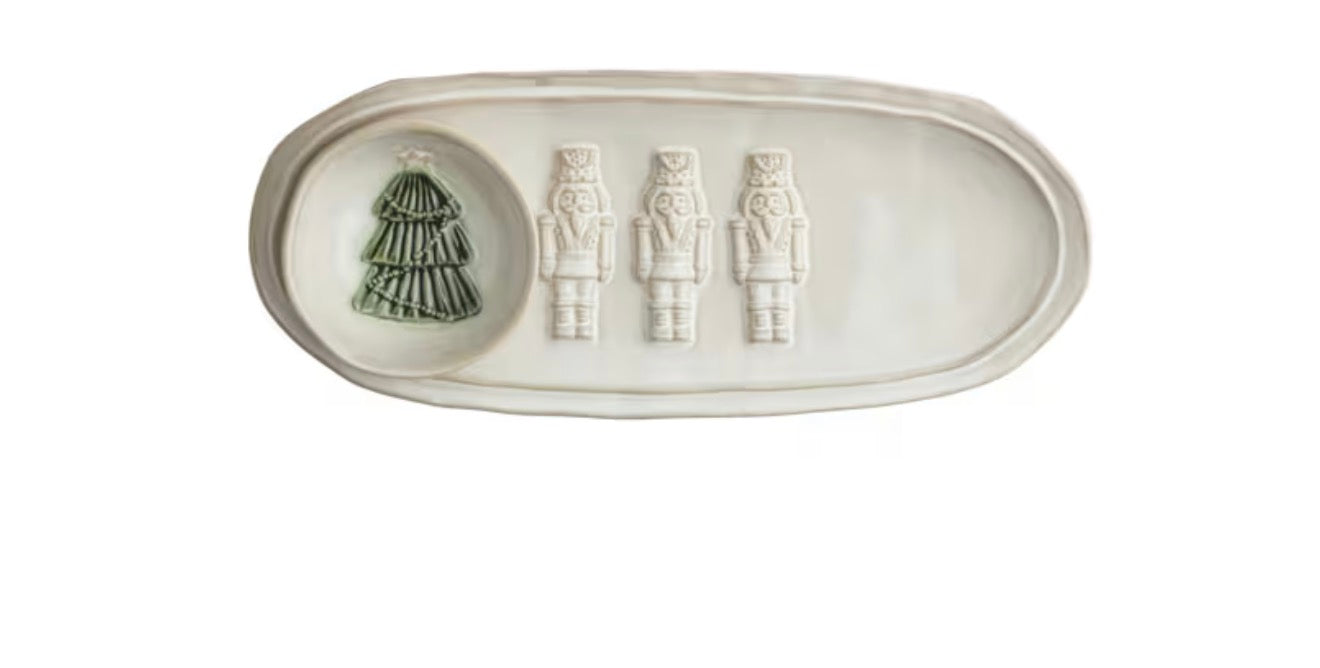 White Nutcracker Tidbit Tray MP
