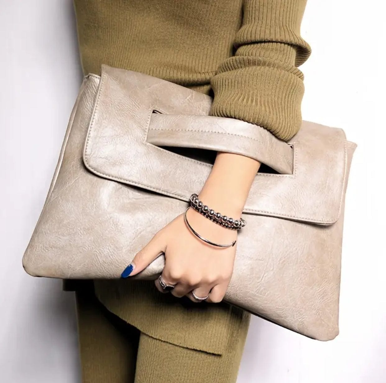 Large Retro PU Leather Clutch