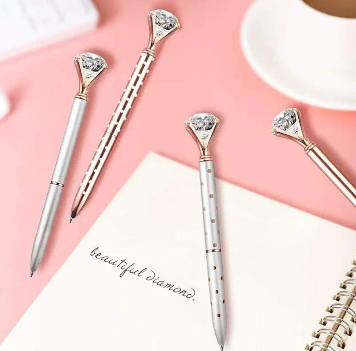 Rose Gold Jewel Top Pens