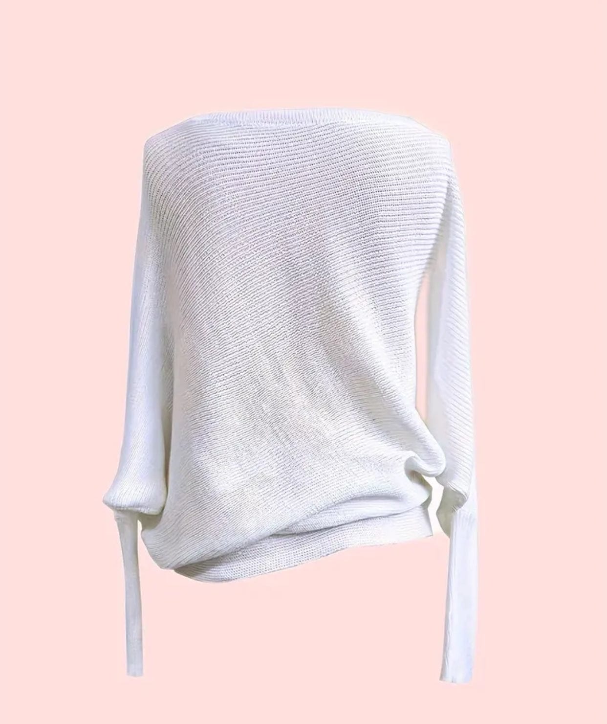 White asymmetry Casual V Neck Pullover Sweater