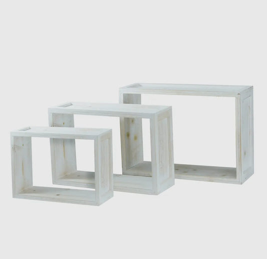 Wood Box Shelf Set of 3