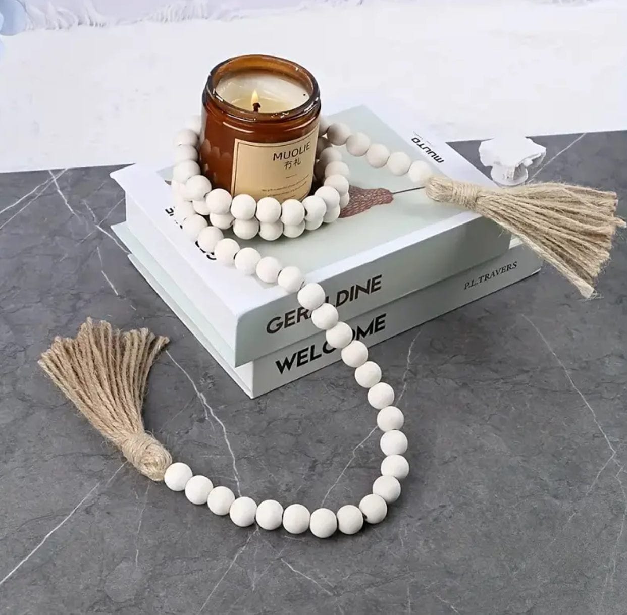 String of Decorative Wooden Beads