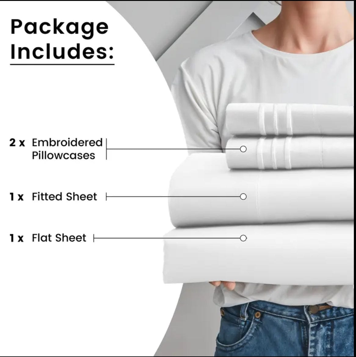 White 4 Piece Sheet Set Queen