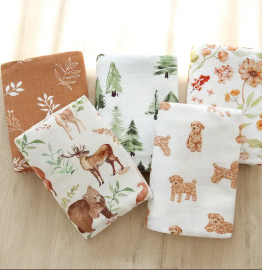 Soft Bamboo Cotton Swaddle Blankets