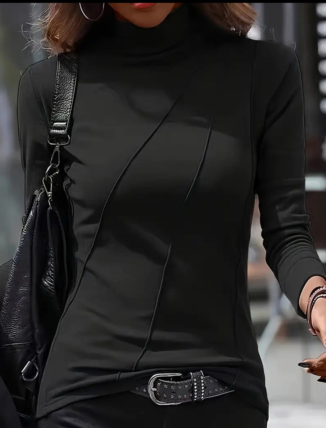 Solid Slim Long Sleeve Turtleneck