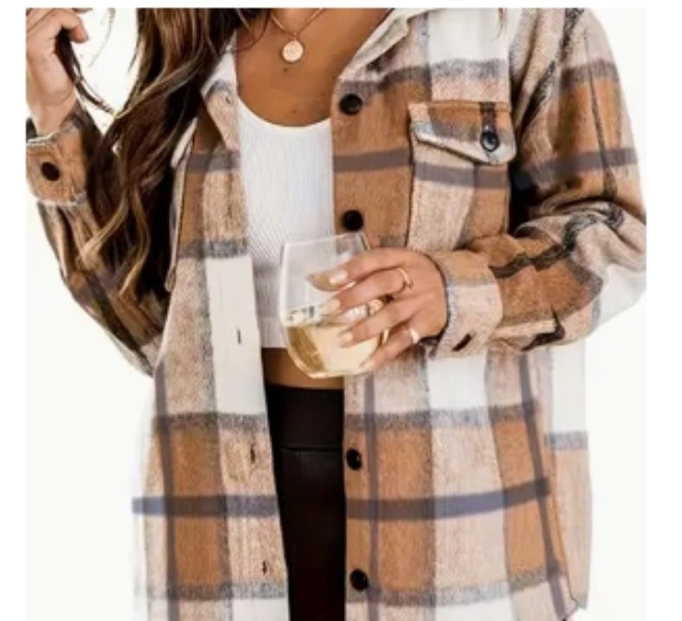 Plaid Print Shacket