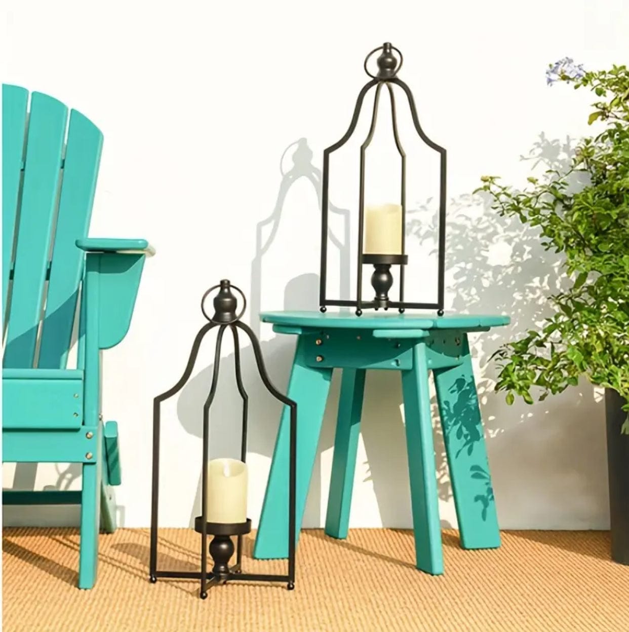 Modern Farmhouse Black Metal Decorative Lanterns