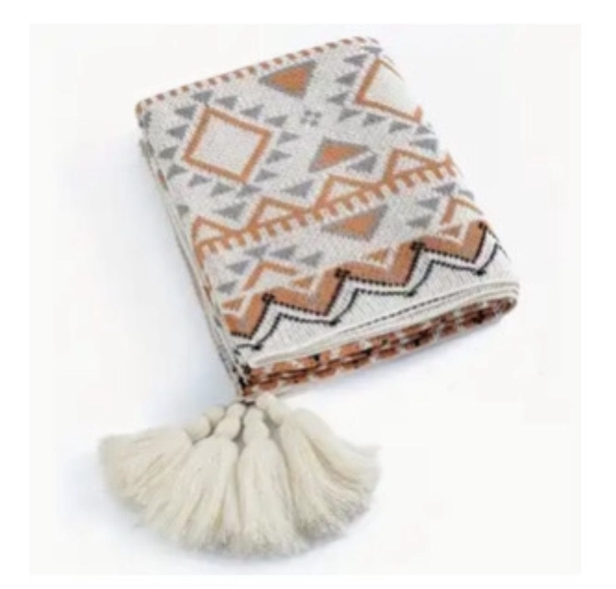 Knitted Throw Blanket w/ Tassels