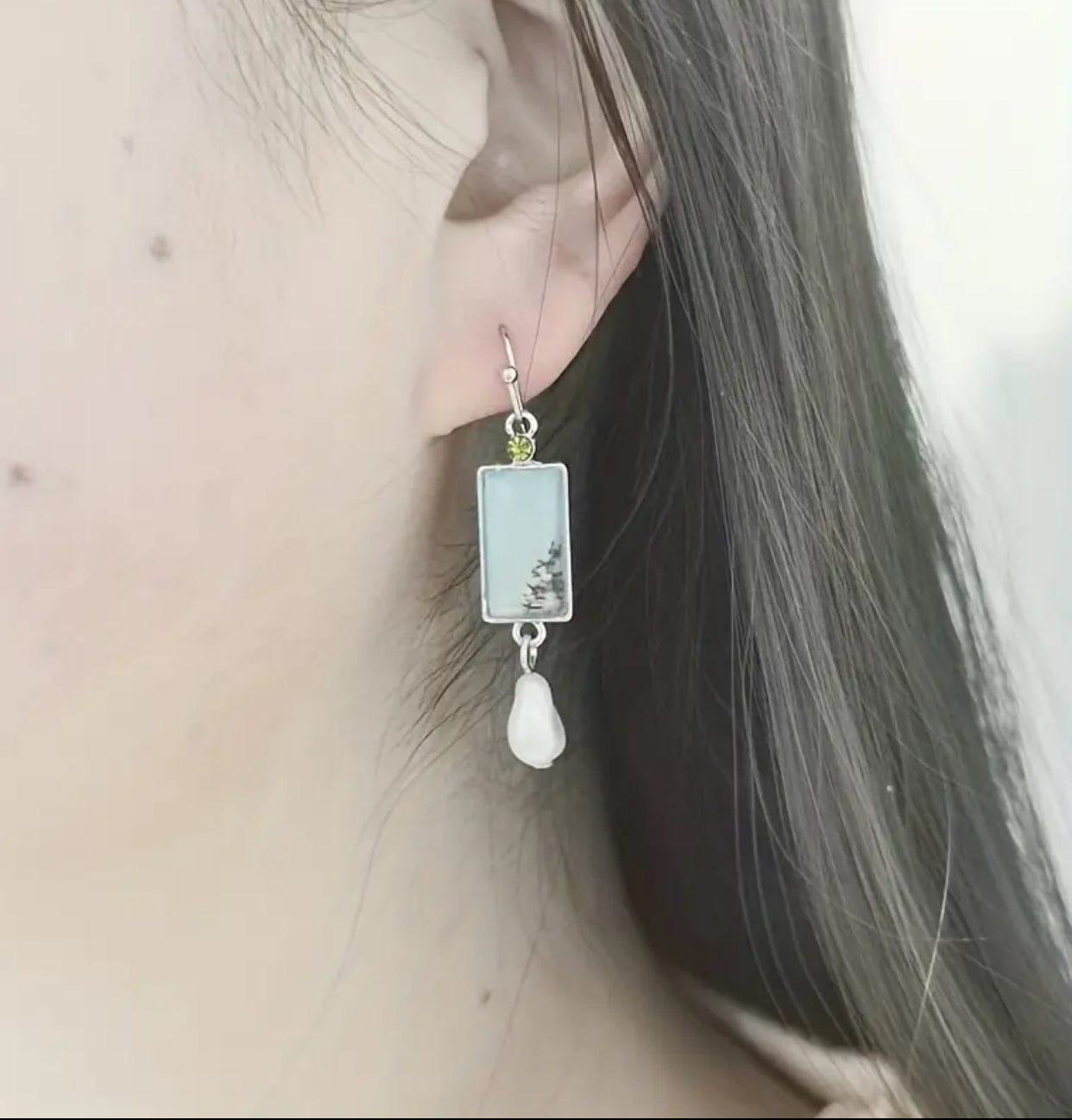 Vintage Opal and Pearl Style Earrings