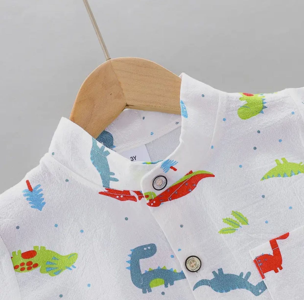 100% Cotton 2pc Dinosaur Print Short-Sleeve Set