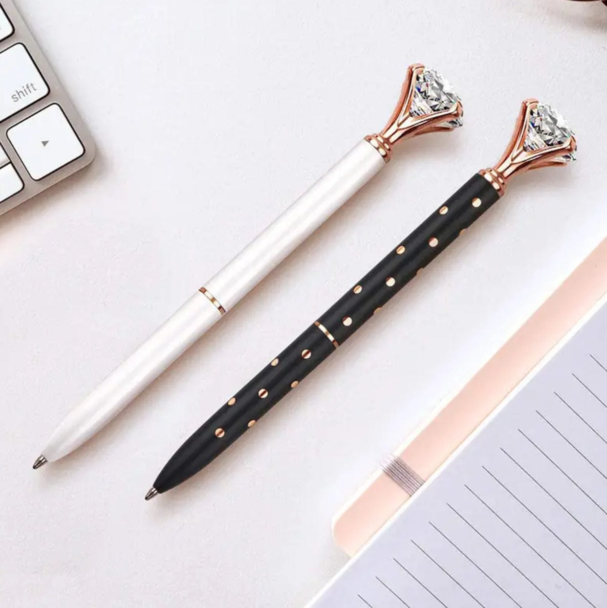Rose Gold Jewel Top Pens