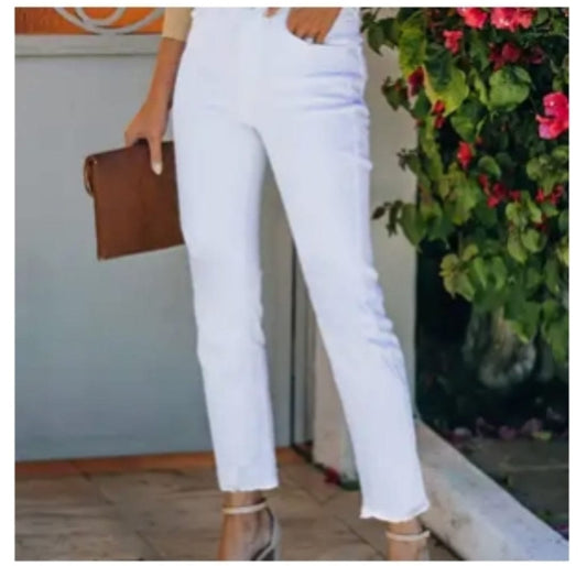 Medium Stretch White Jeans
