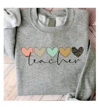 Teacher & Hearts Sweatshirt