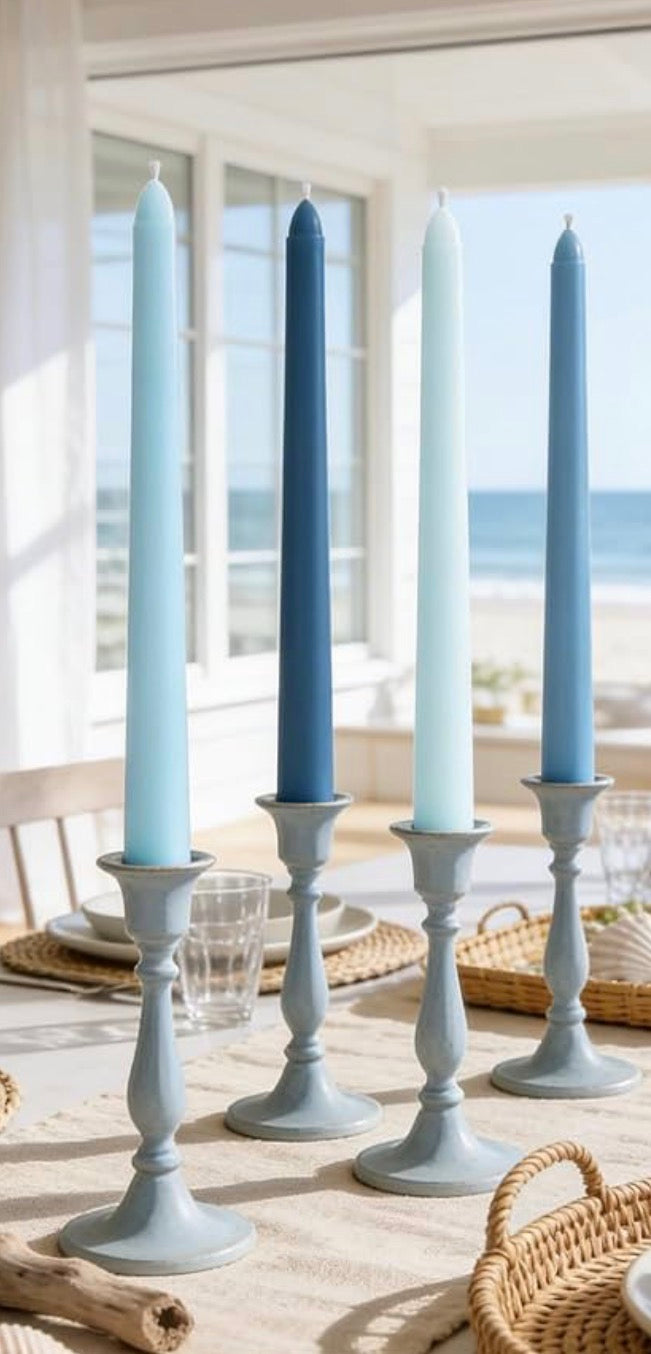 Taper Candles Greens and Blues