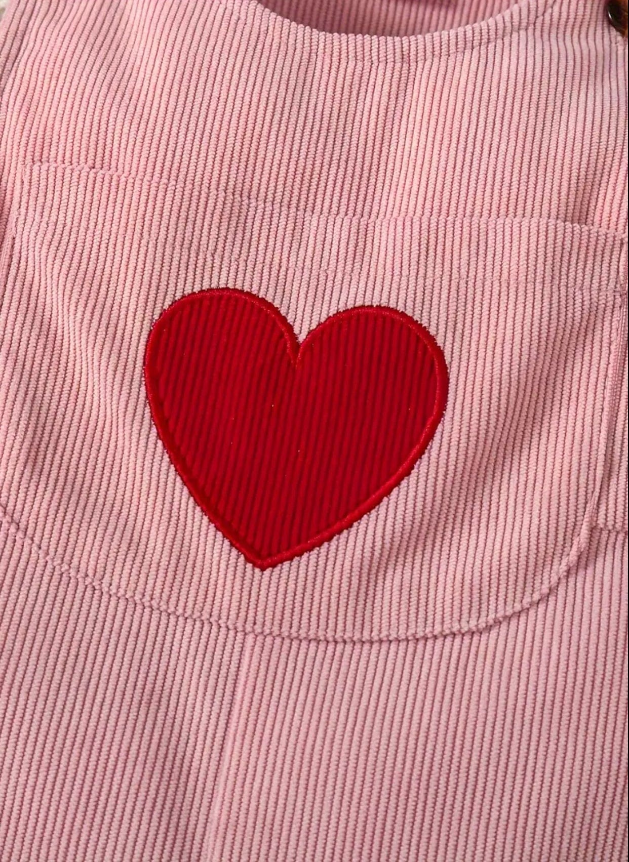 Sweet Heart Corduroy Jumpsuit for Baby Girls