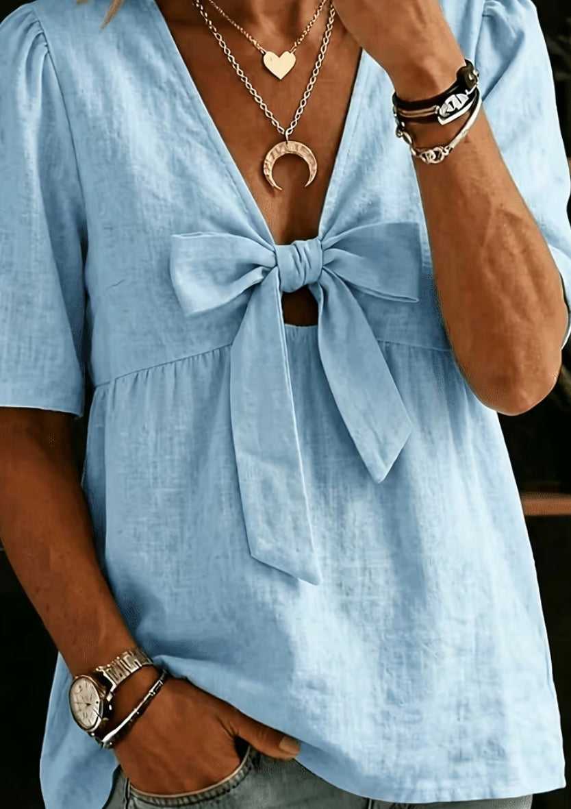 Linen Bow Top
