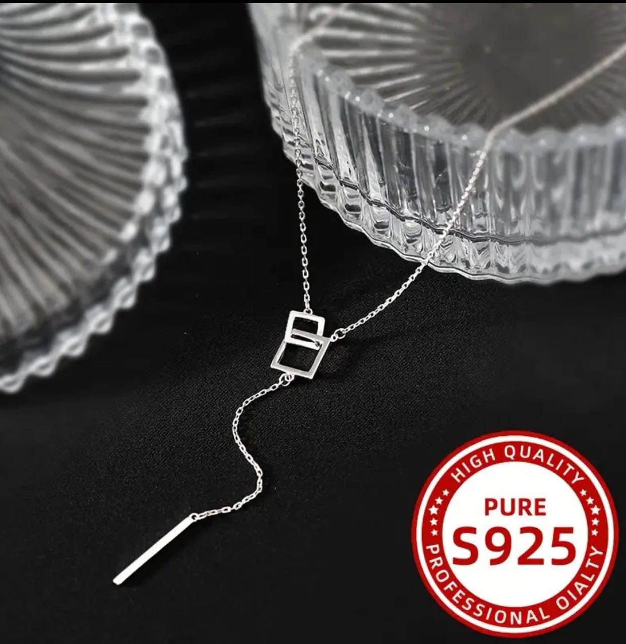 Sterling Silver Geometric Design Necklace