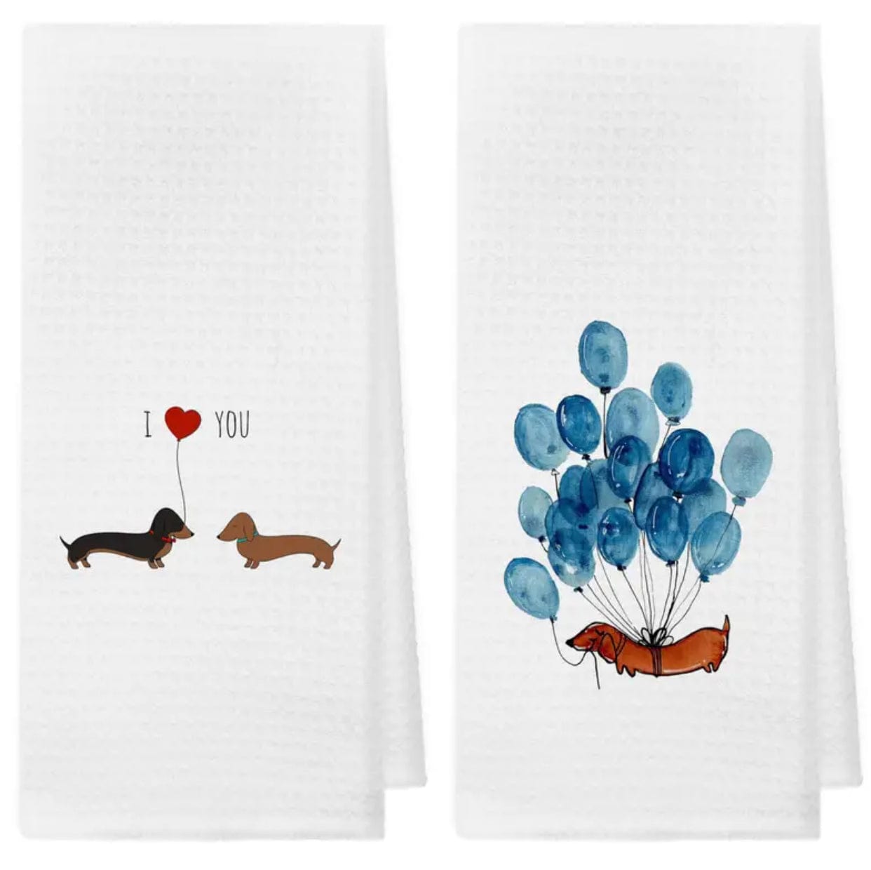 4pc Dachshund Kitchen Dish Towels