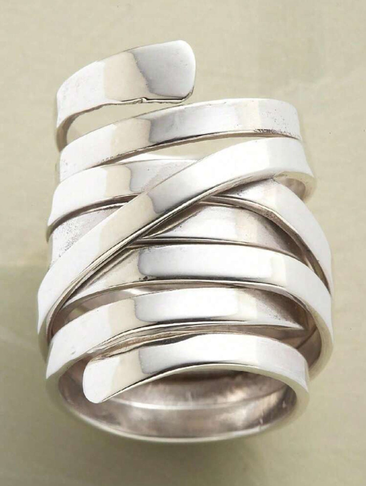 Twisted Iron Loop Ring