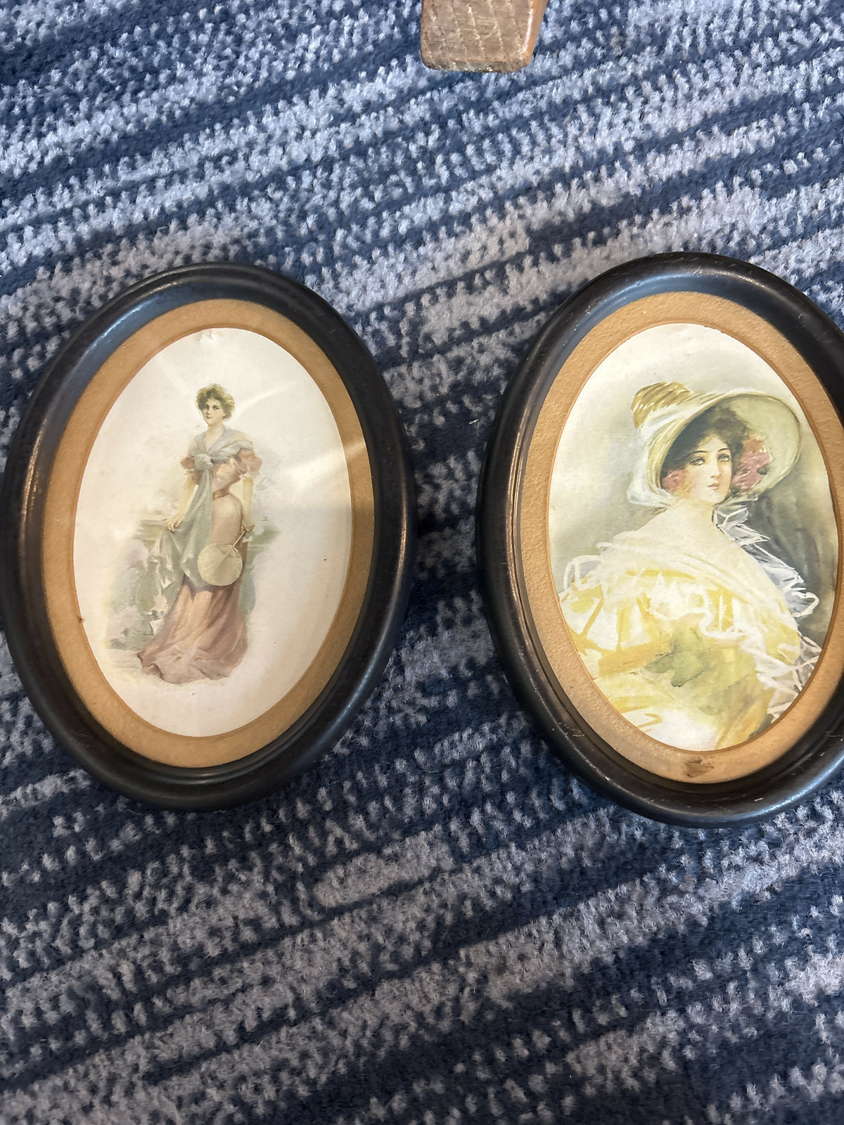 Victorian era pair of portraits