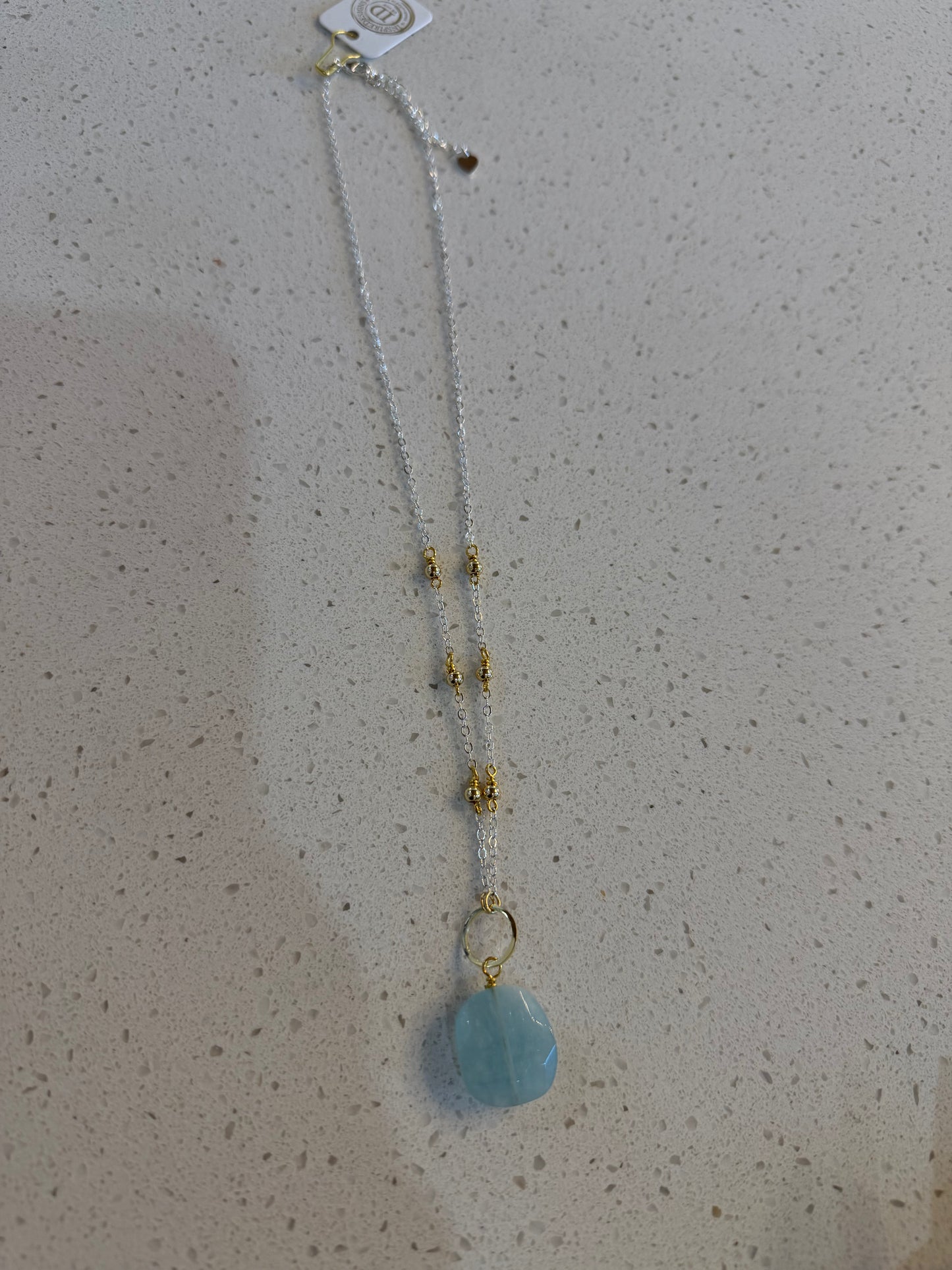 Silver and Gold Blue Stone