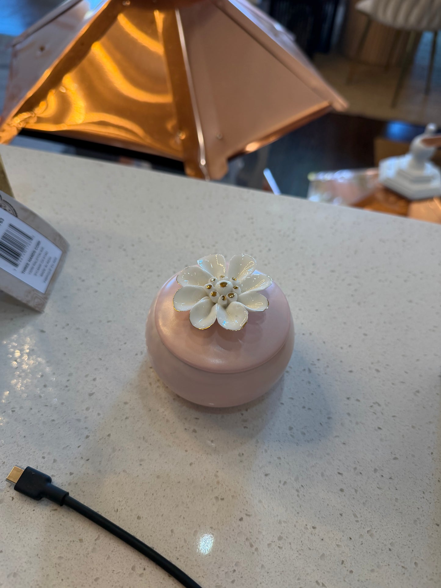 Pink and floral jar