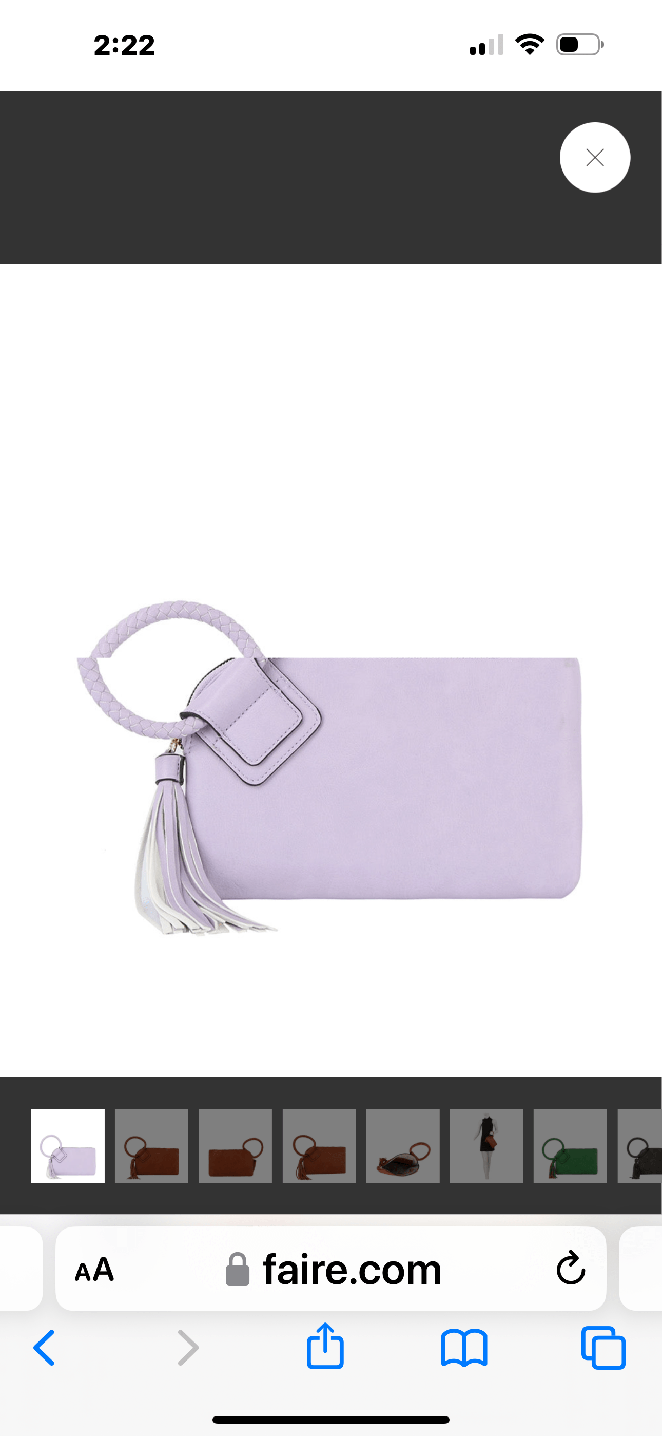 Braided Ring Wristlet Lavender