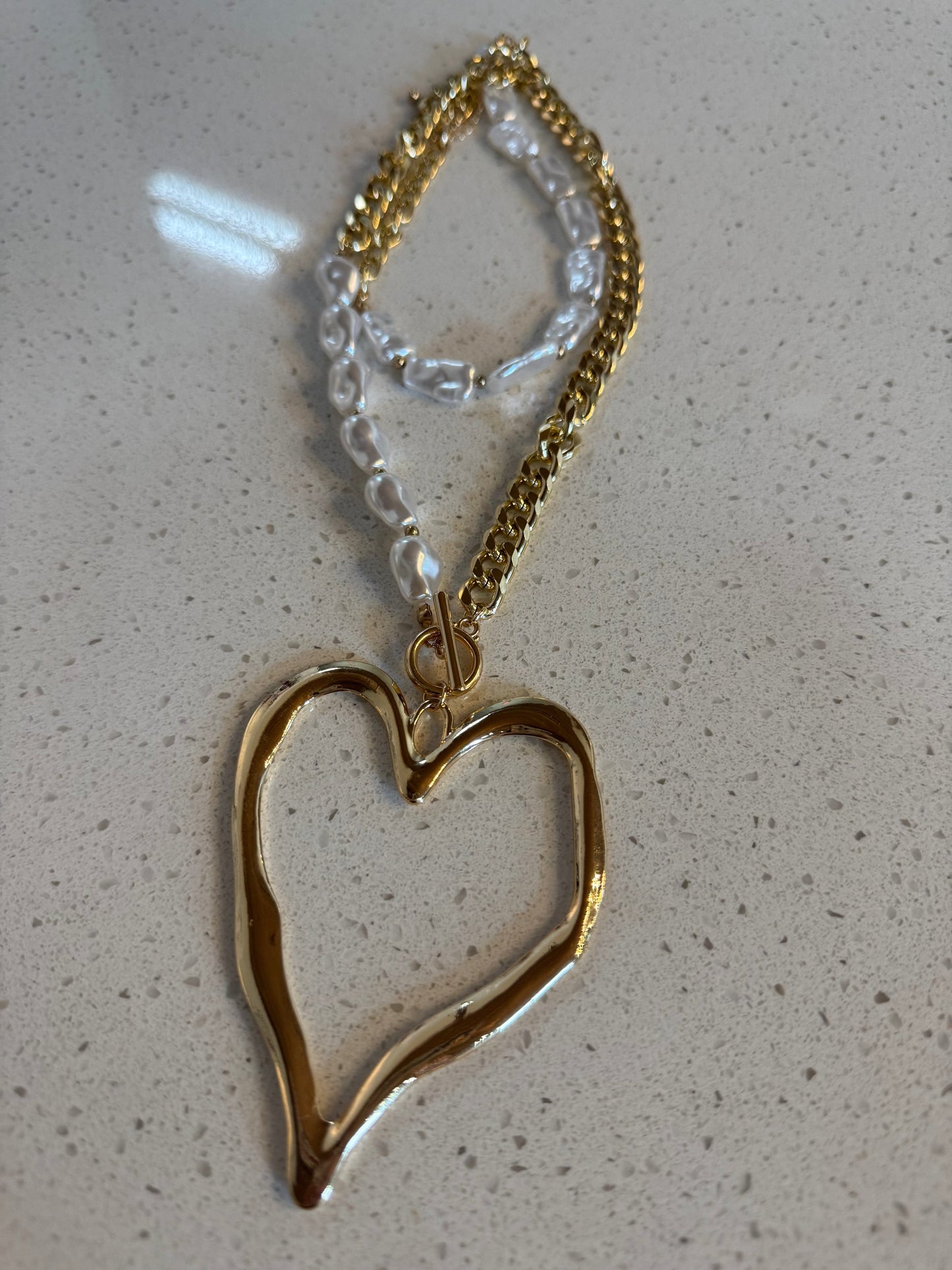 Heart and Pearl necklace