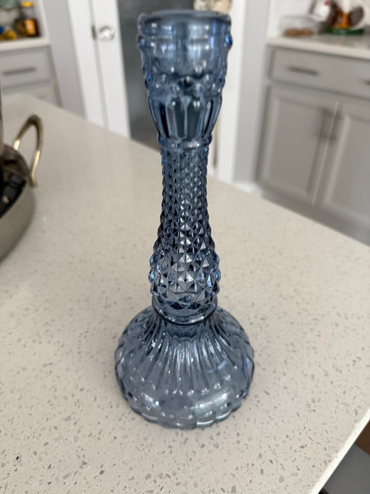 Blue Glass Taper Holder