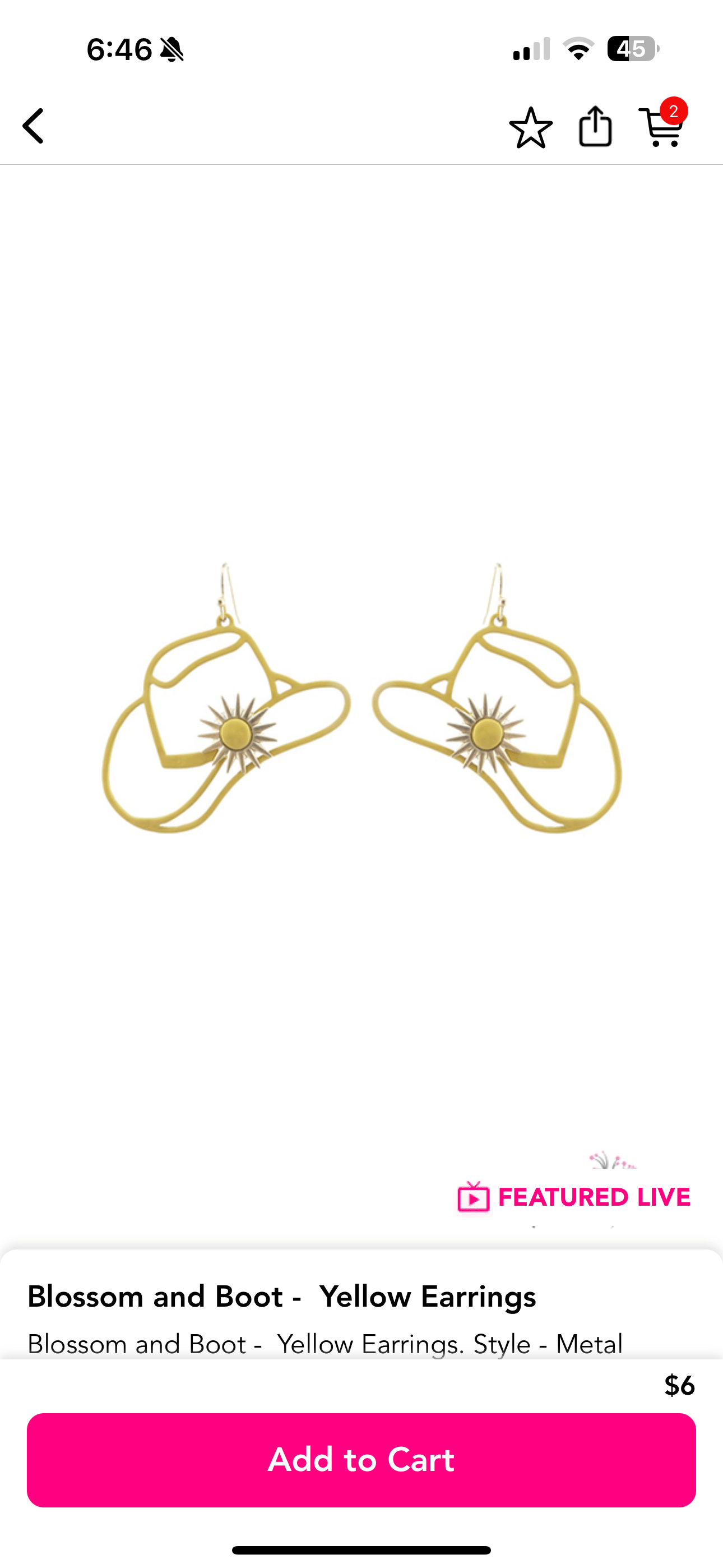 Blossom and Bloom SS Cowboy Hat Earrings
